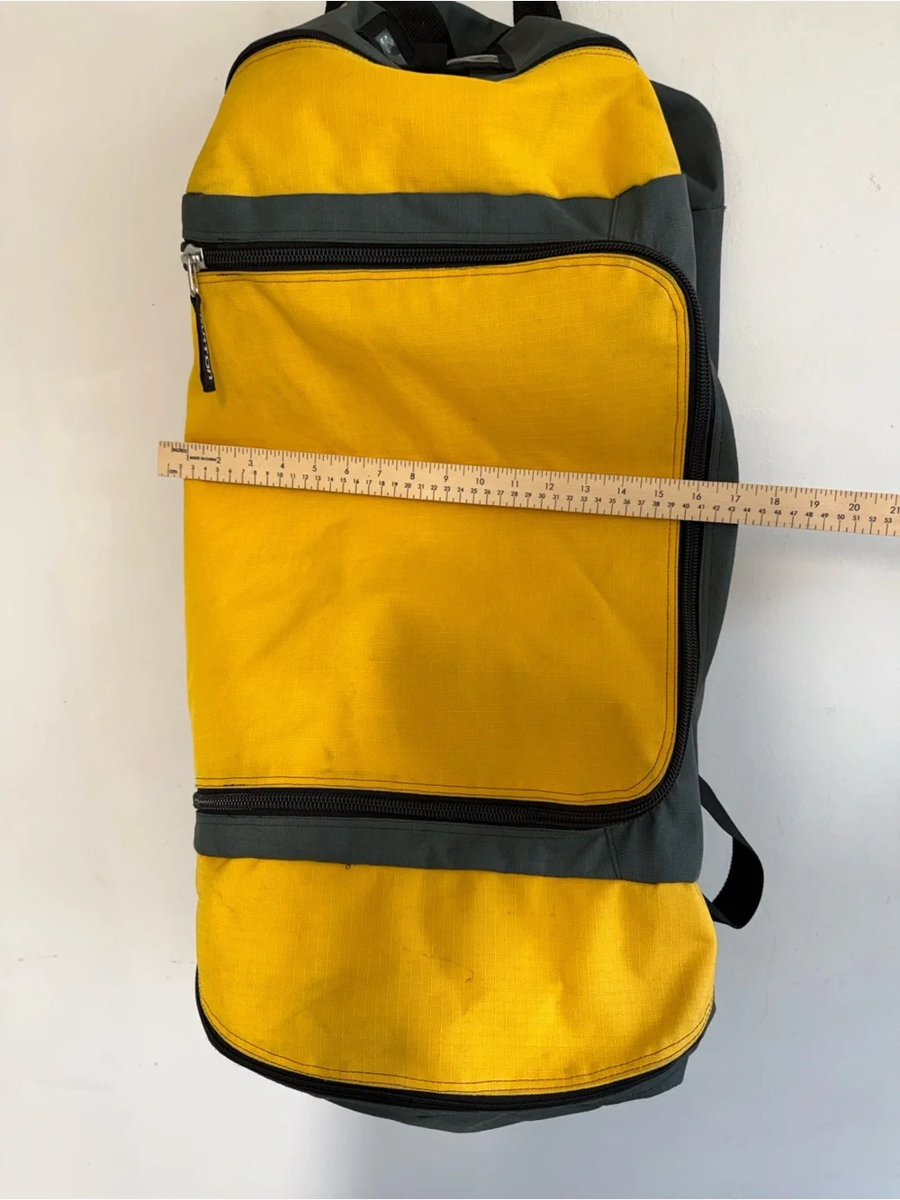 Burton Yellow and Gray Duffel Bag with Top Carry Handles